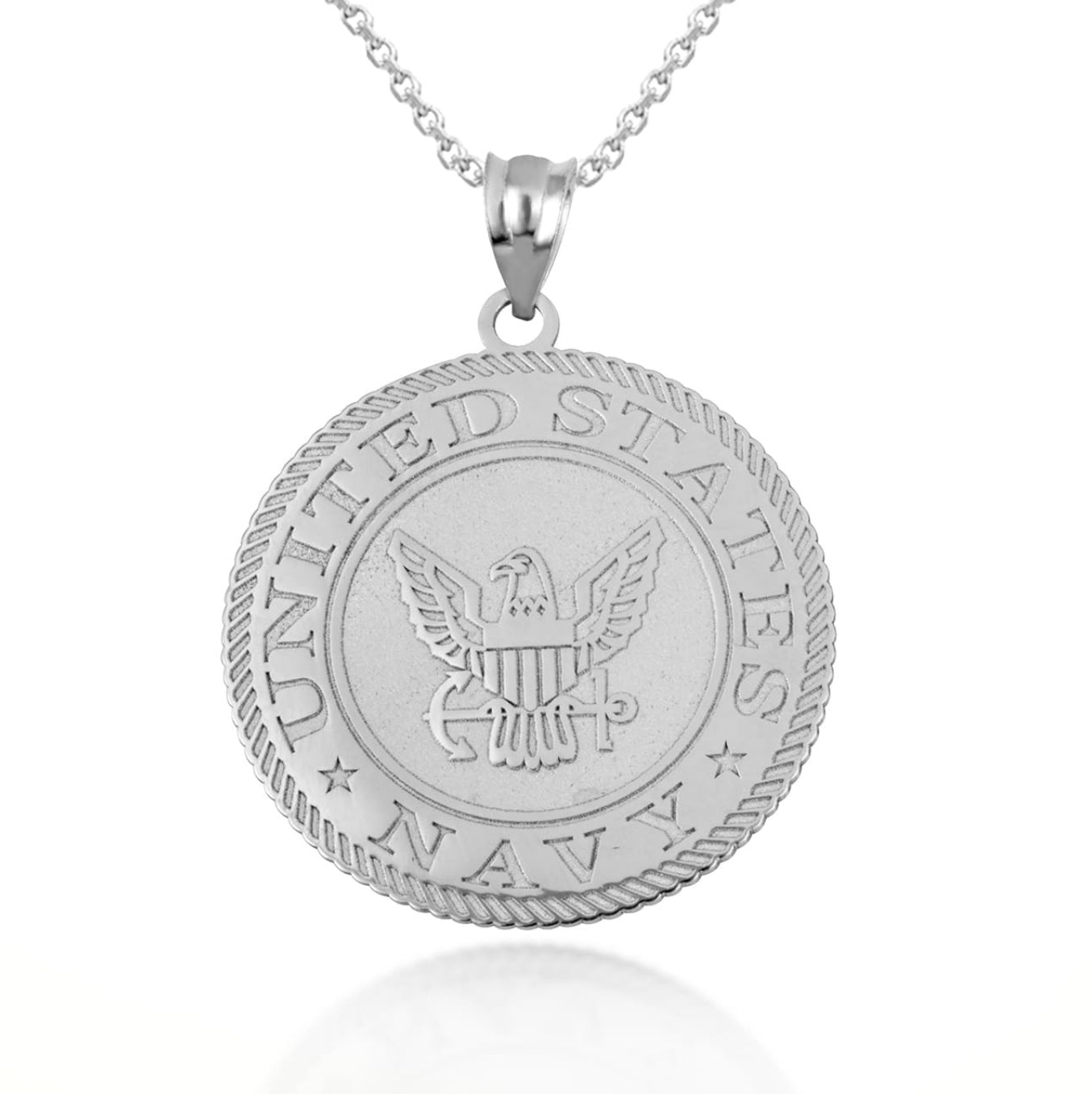 925 Sterling Silver United States Navy Eagle Emblem Officially Licensed Medallion