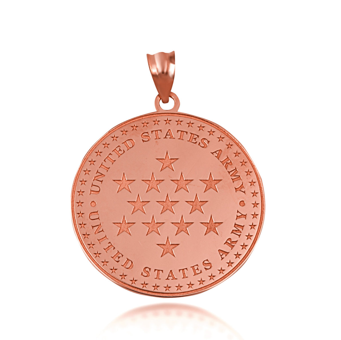 Gold US Army Historical Stars Engravable Pendant Chain