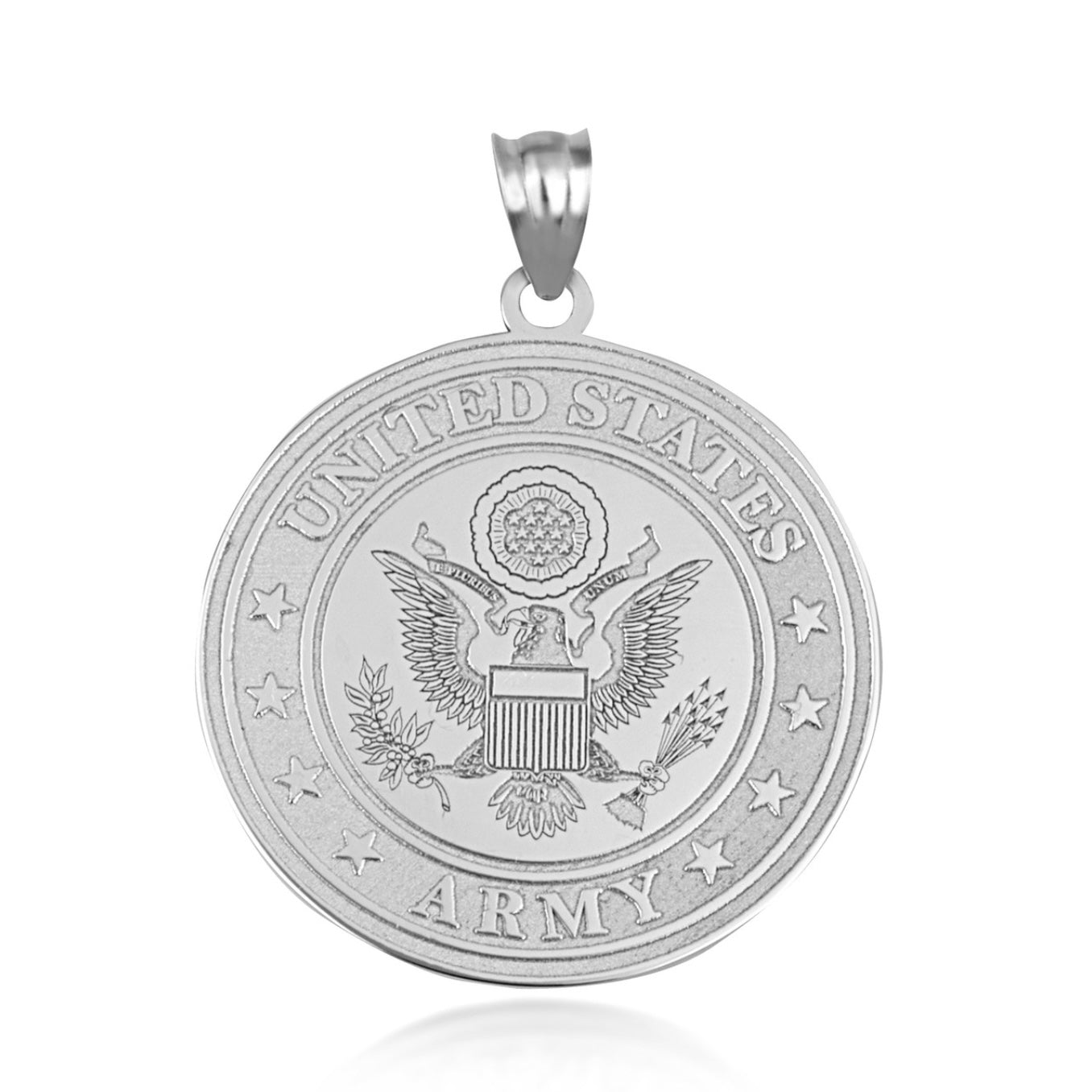 Gold US Army Debossed Coin Pendant Chain