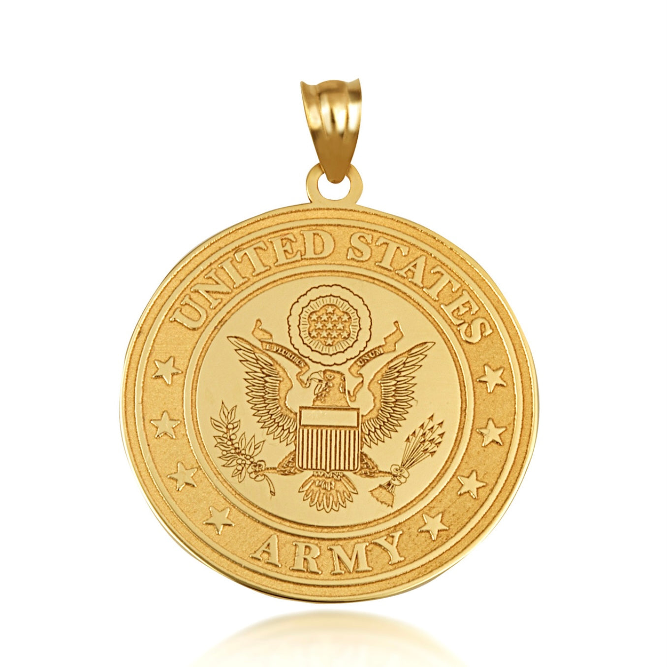 Gold US Army Debossed Coin Pendant Chain