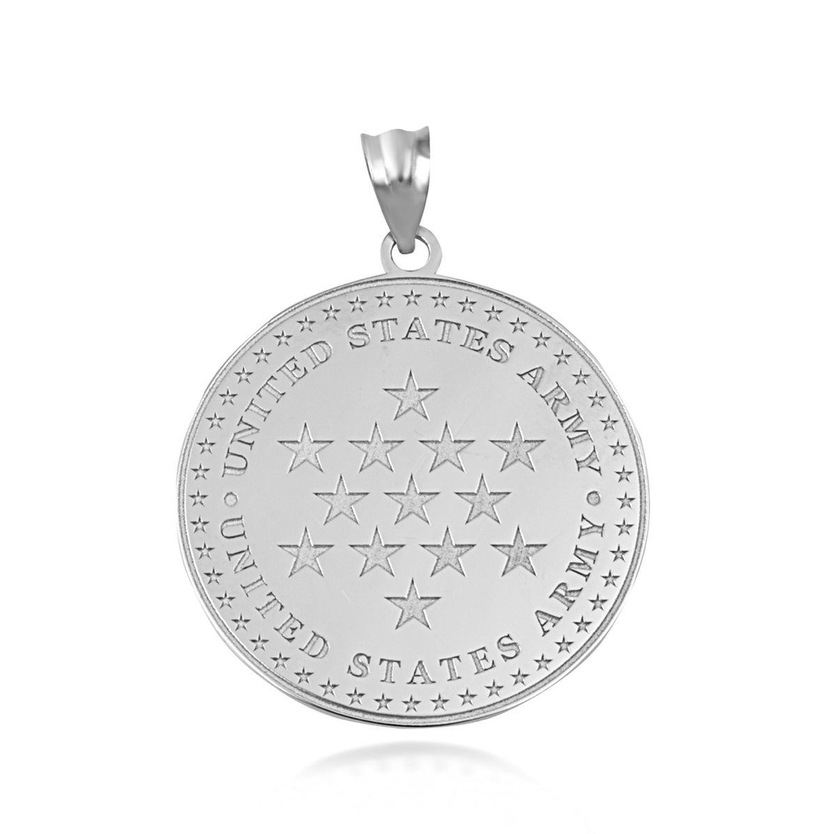Gold US Army Historical Stars Engravable Pendant Chain