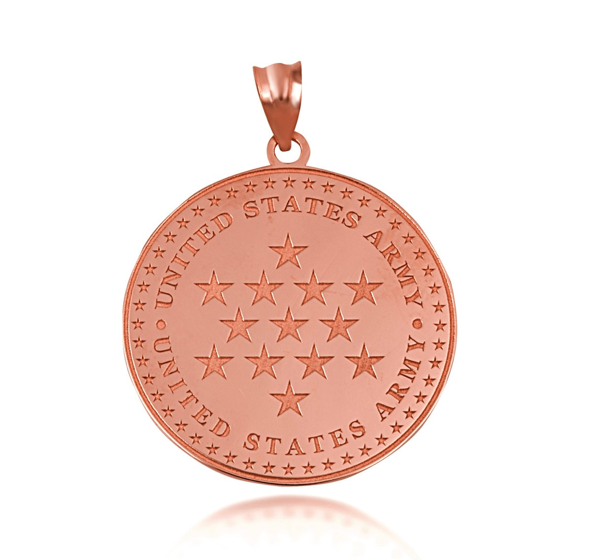Gold US Army Historical Stars Engravable Pendant Chain