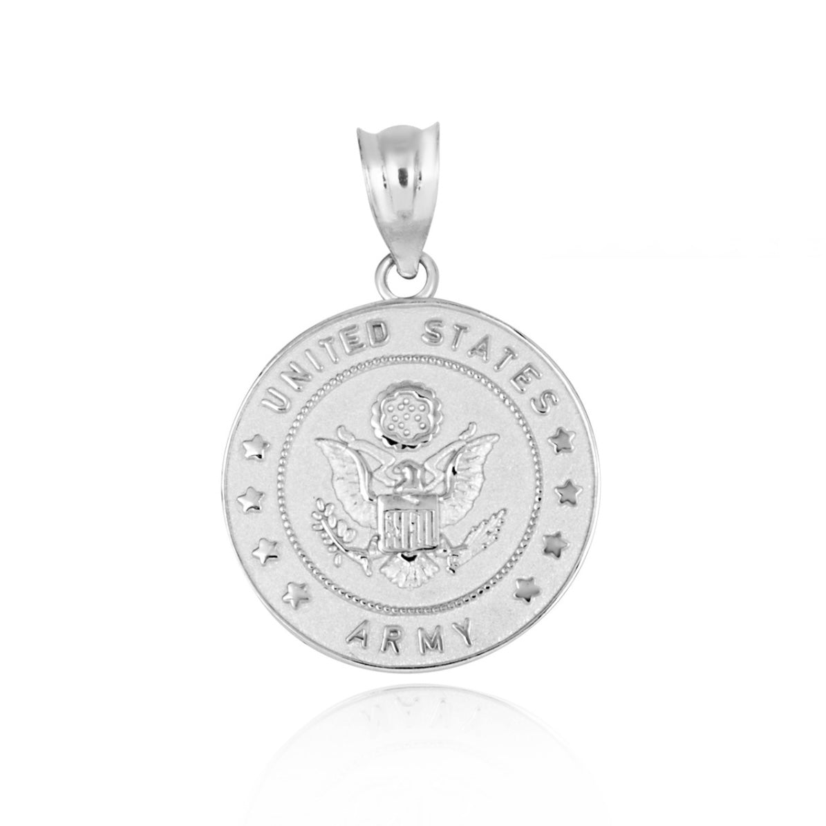925 Sterling Silver United States Army Emblem Medallion & Pendant Chain