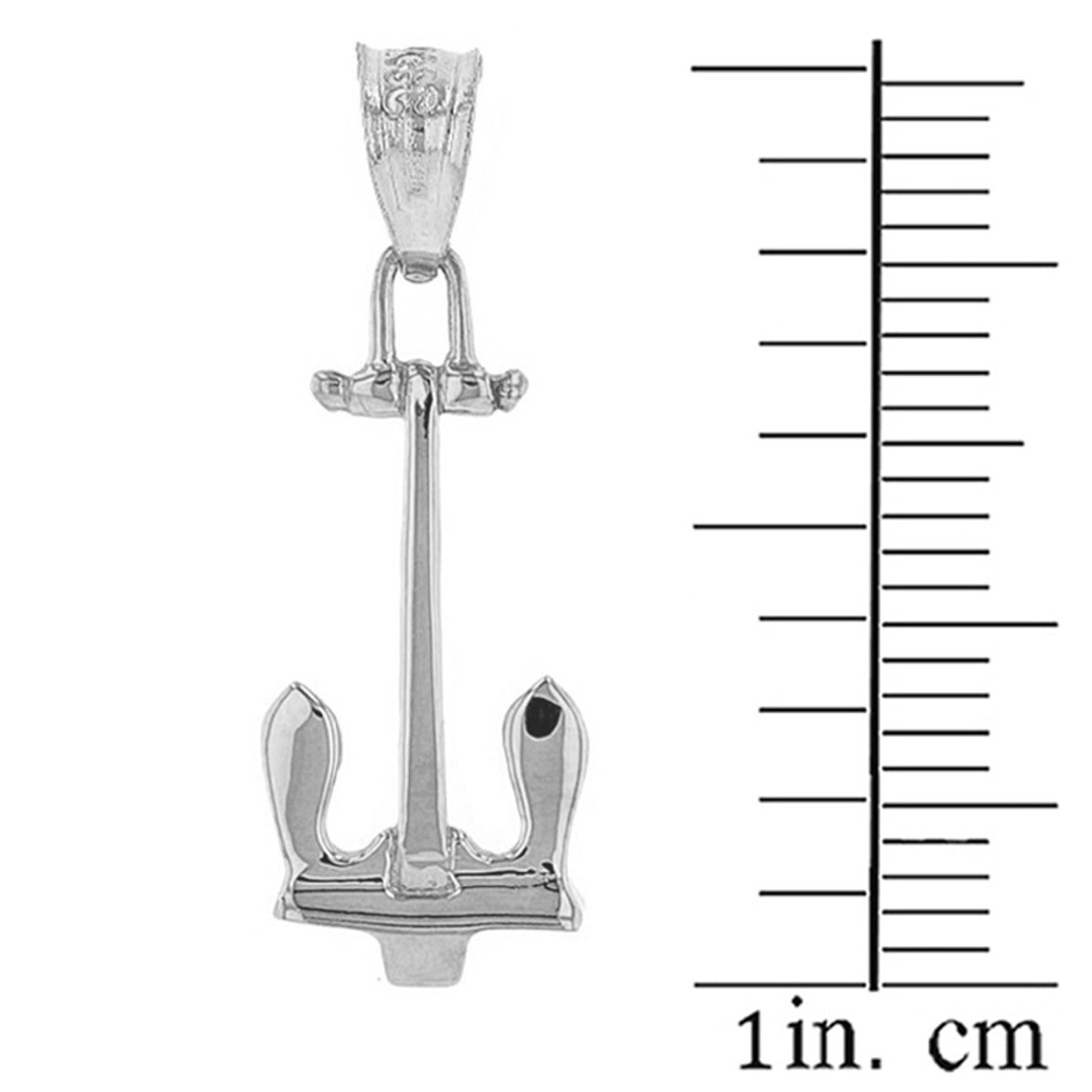 Sterling Silver 925 Stockless Anchor Pendant Chain