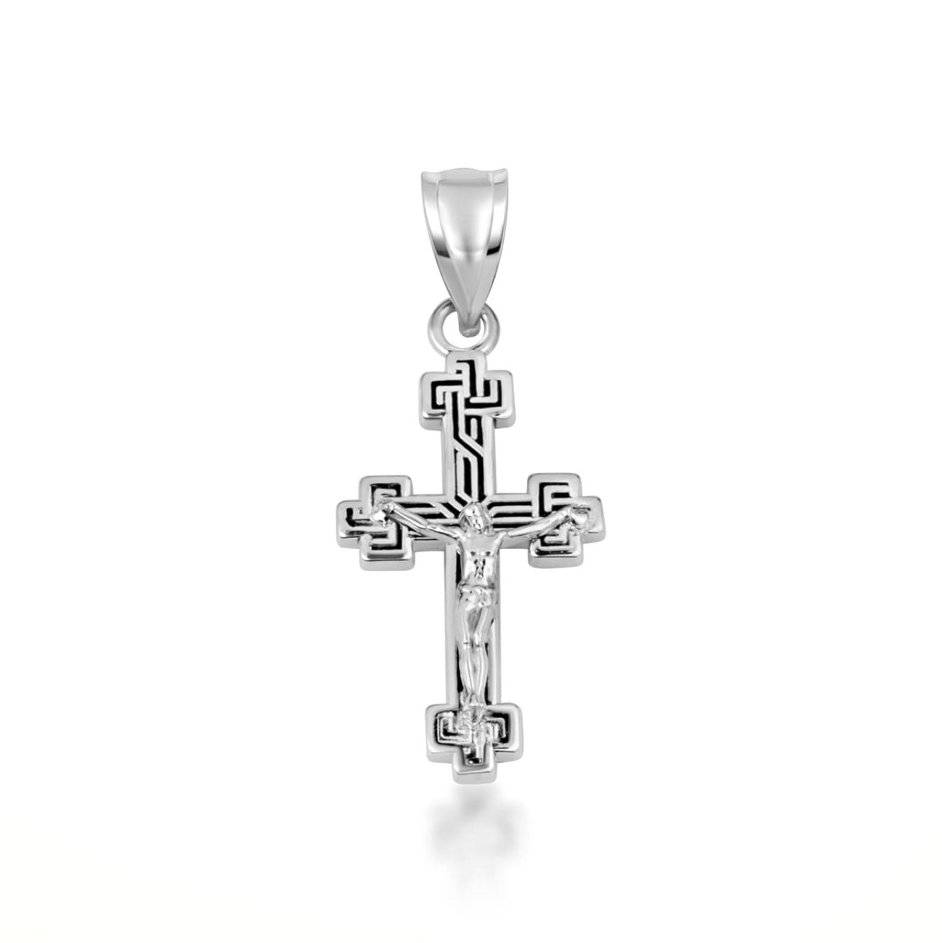 925 Sterling Silver Cross Crucifix Jesus Christ Enamel Pendant Chain