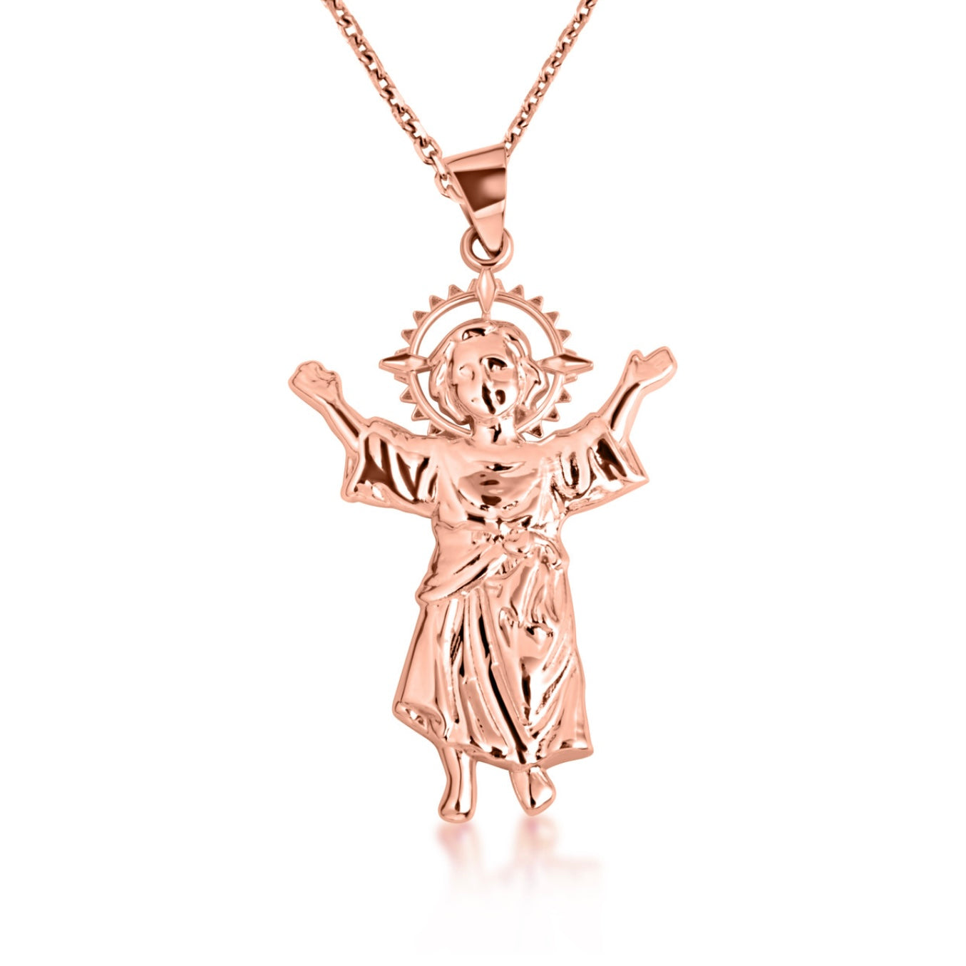 Gold Sacred Baby Jesus Divine Pendant Chain