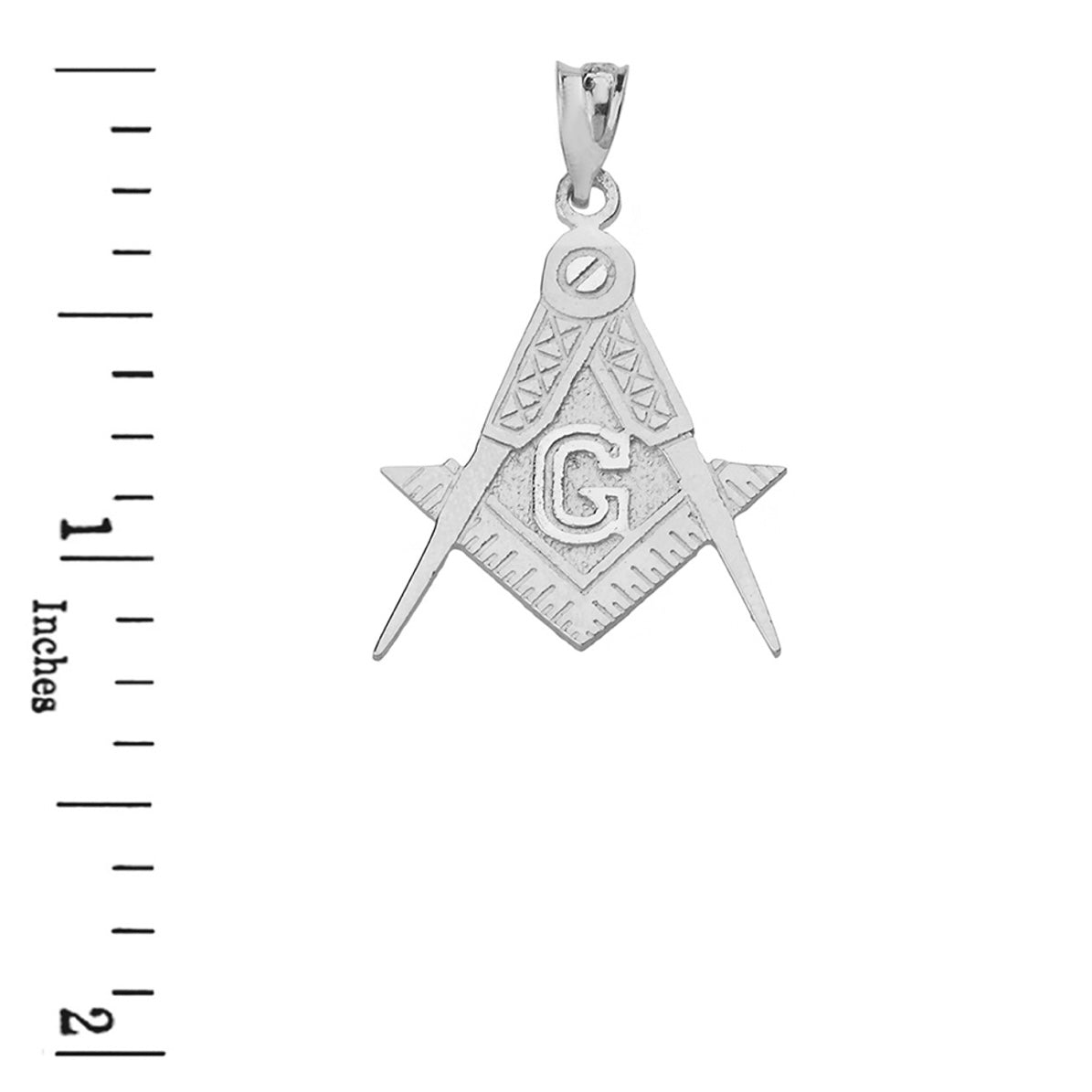 925 Sterling Silver Square & Compass Masonic Pendant Chain