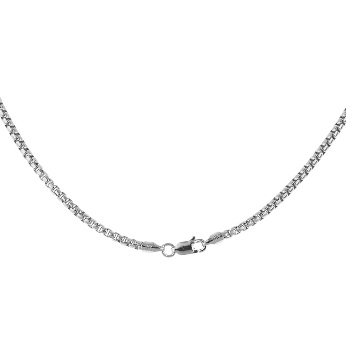 シルバー925 ボックスチェーンネックレス 2.4mm