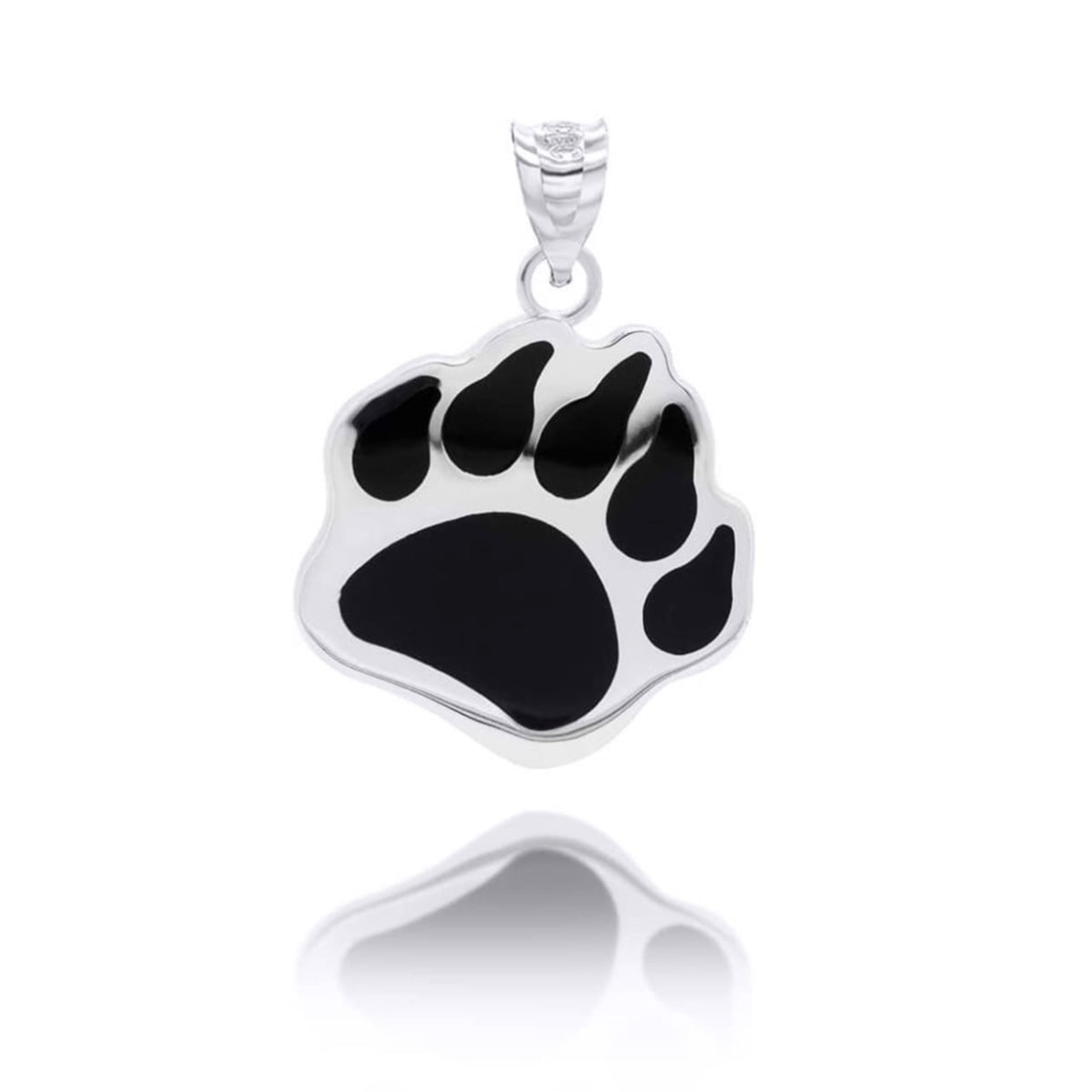 925 Sterling Silver Enamel Bear Claw Pendant and Chain