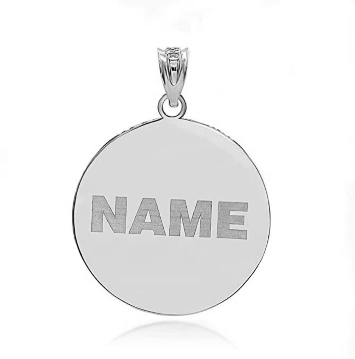Silver Personalized Name Engraved Casino Gambling Roulette Pendant