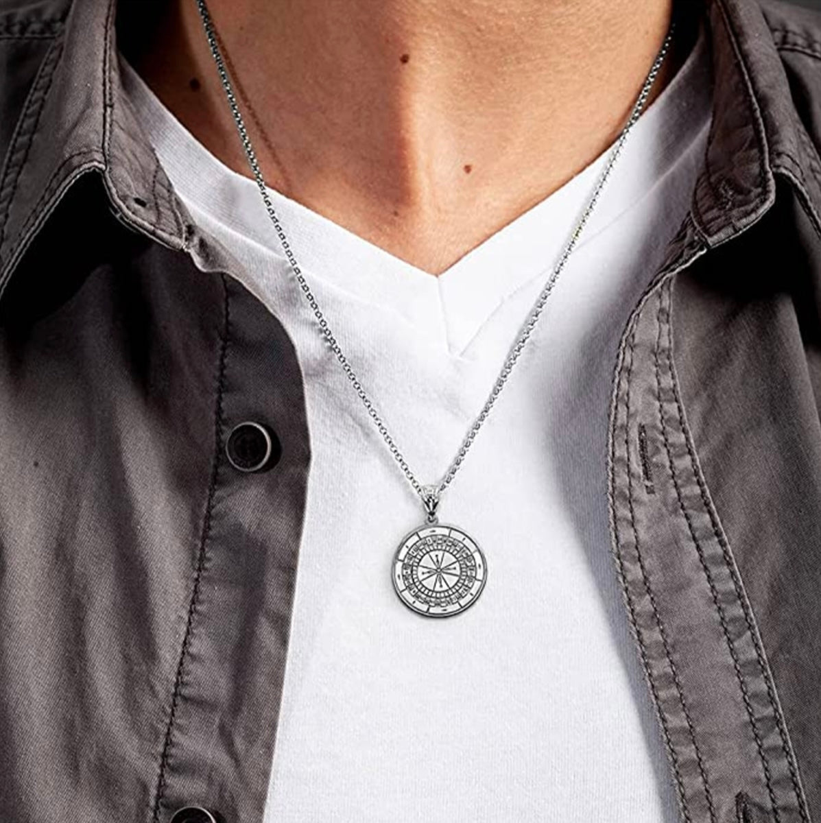 Silver Personalized Name Engraved Casino Gambling Roulette Pendant