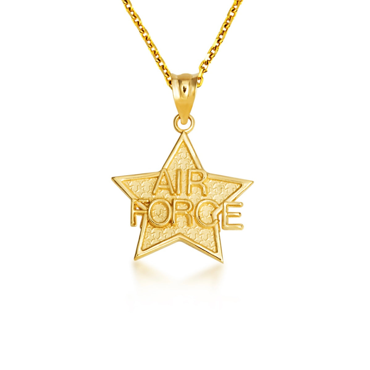 Gold United States Air Force Star Officially Licensed Pendant Chain