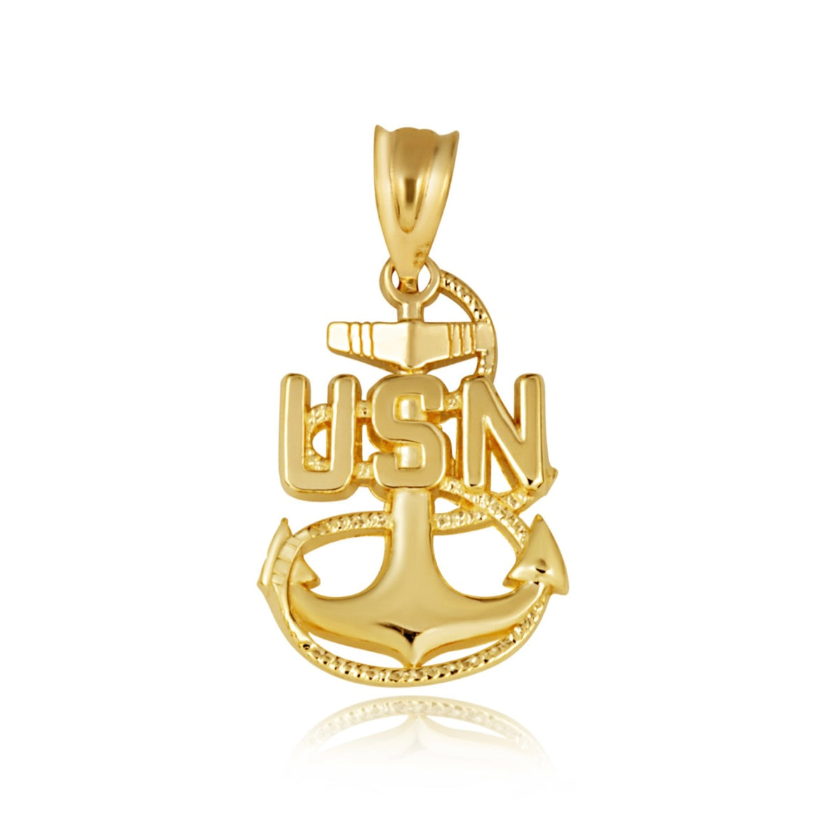 Gold United States Navy Officially Licensed Chief Petty Officer Anchor Pendant Chain