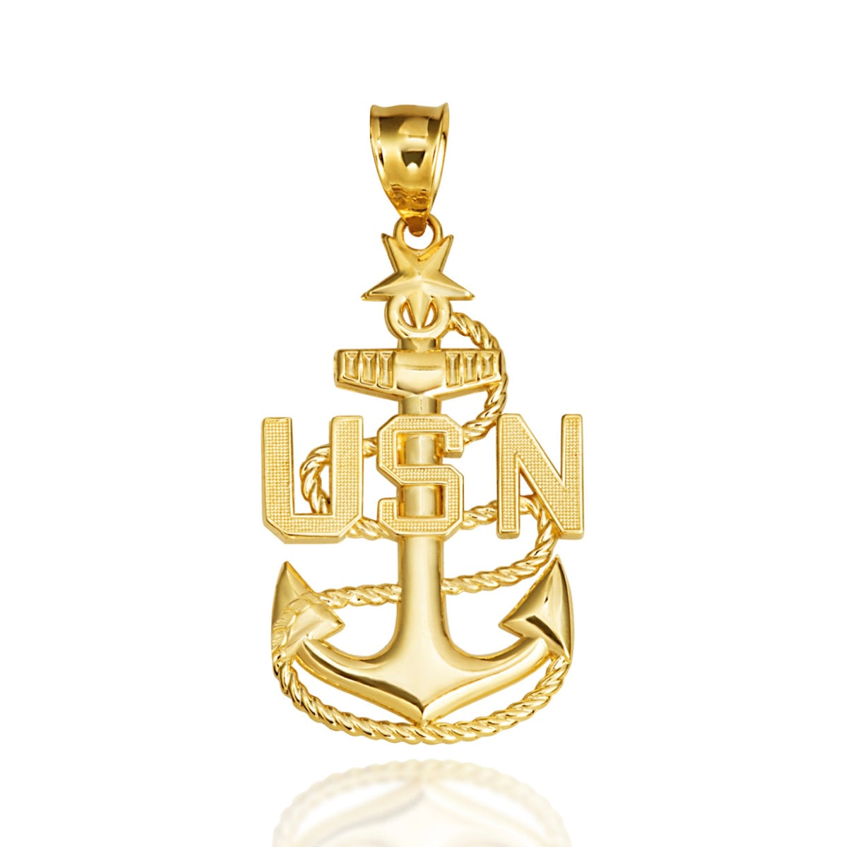Gold United States Navy Fleet Senior Chief Petty Officer Officially Licensed Anchor Pendant Chain
