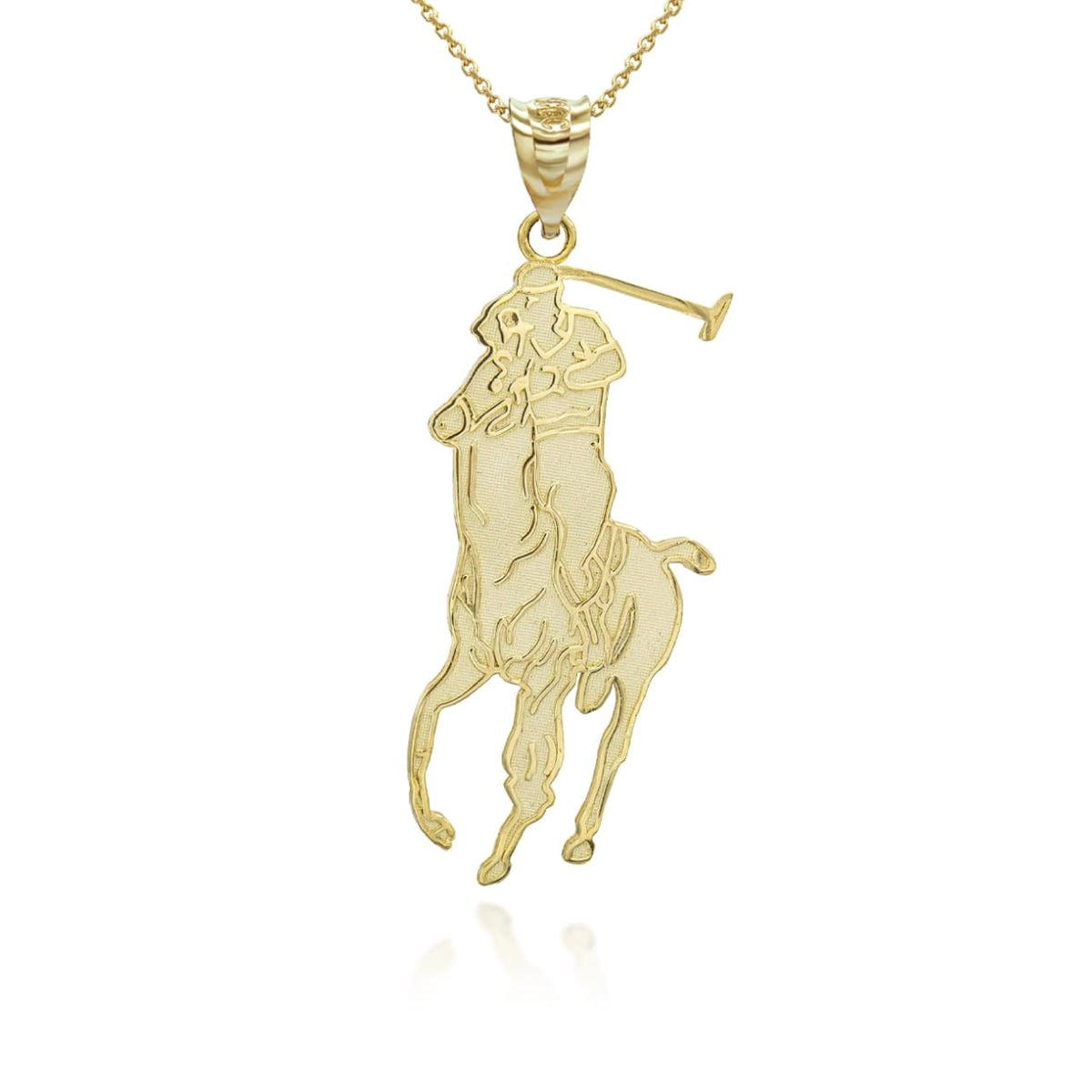 Gold Polo Sport Horse Riding Jockey Pendant Chain