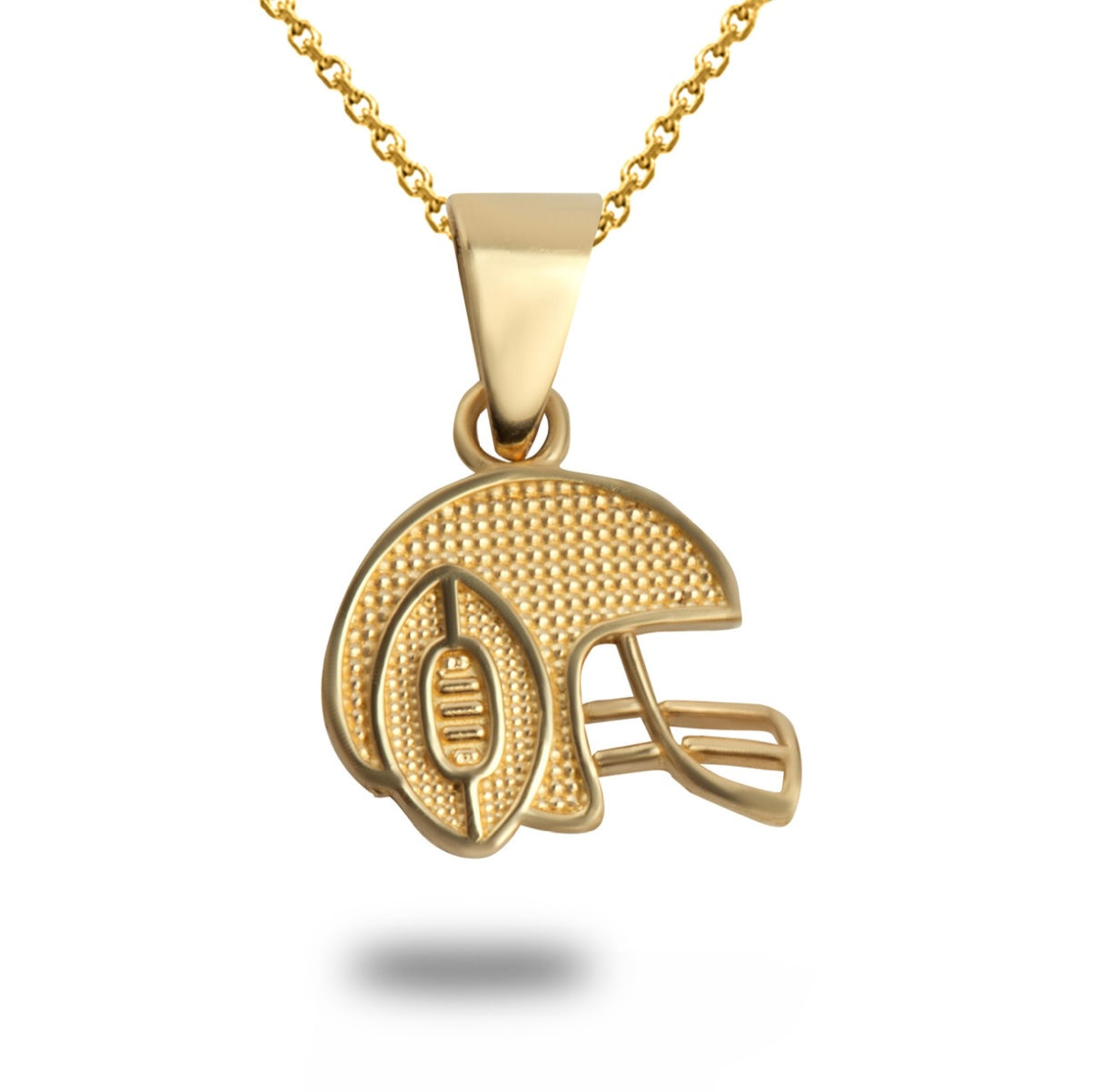 Gold Football Helmet Sports Pendant Chain