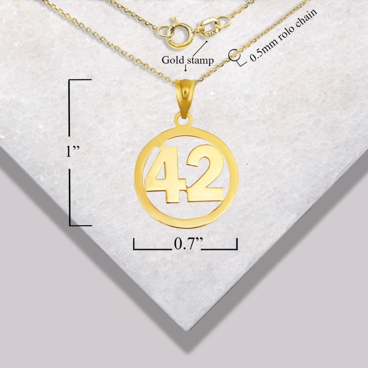 Gold Personalized Jersey Number Sports Circle Pendant Chain