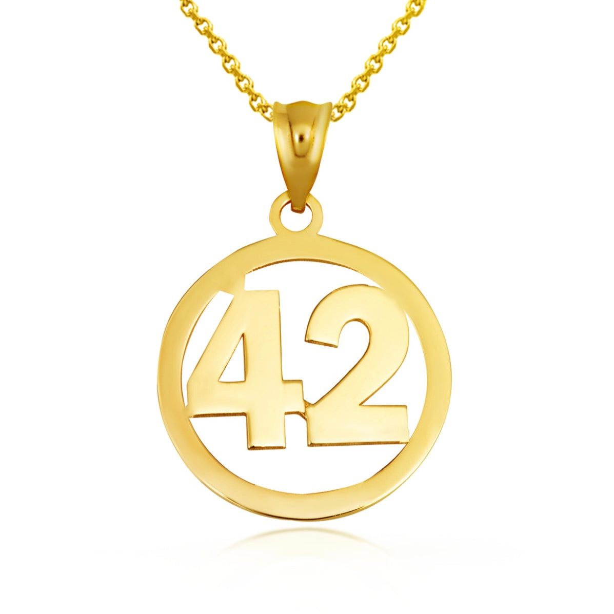 Gold Personalized Jersey Number Sports Circle Pendant Chain