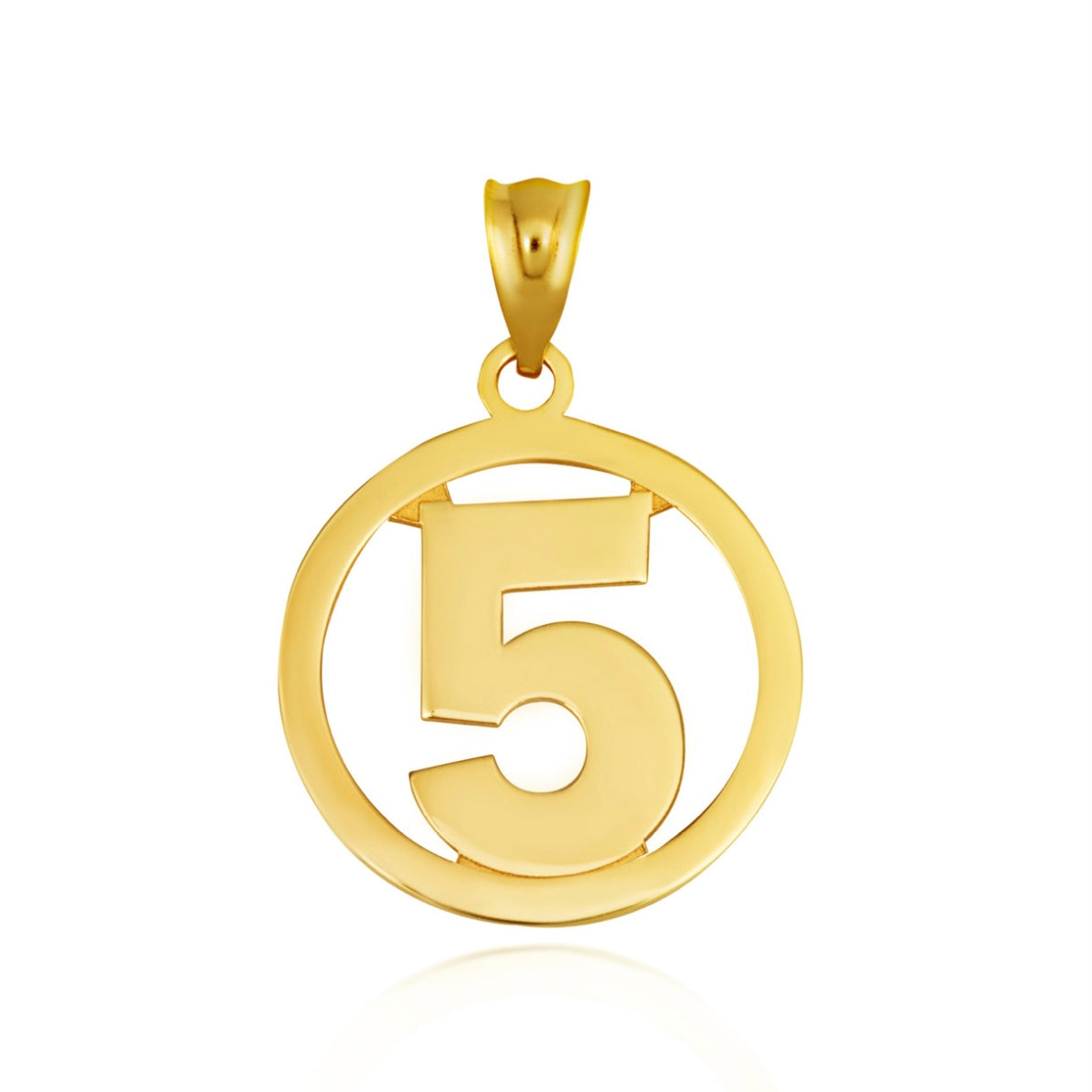 Gold Personalized Jersey Number Sports Circle Pendant Chain