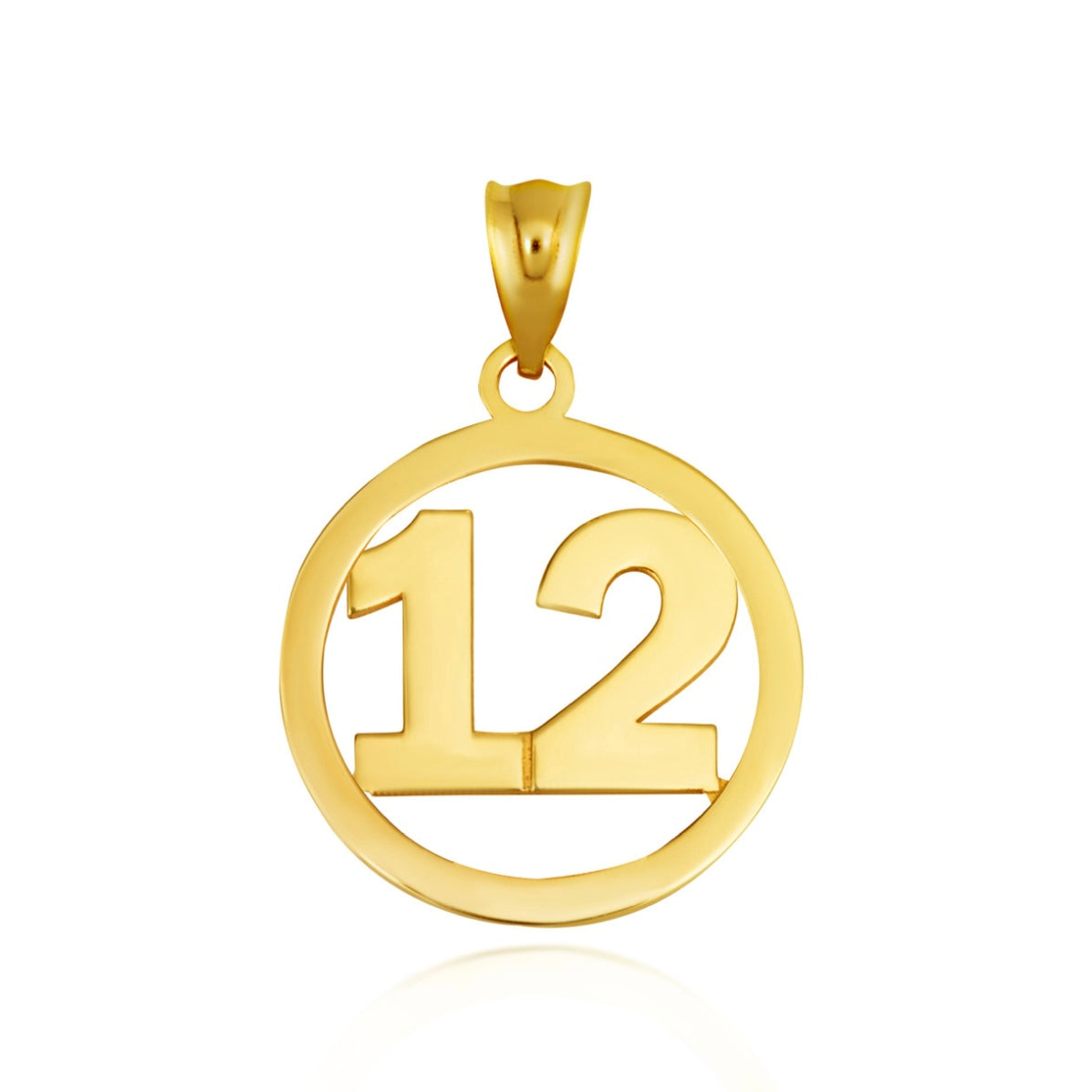 Gold Personalized Jersey Number Sports Circle Pendant Chain