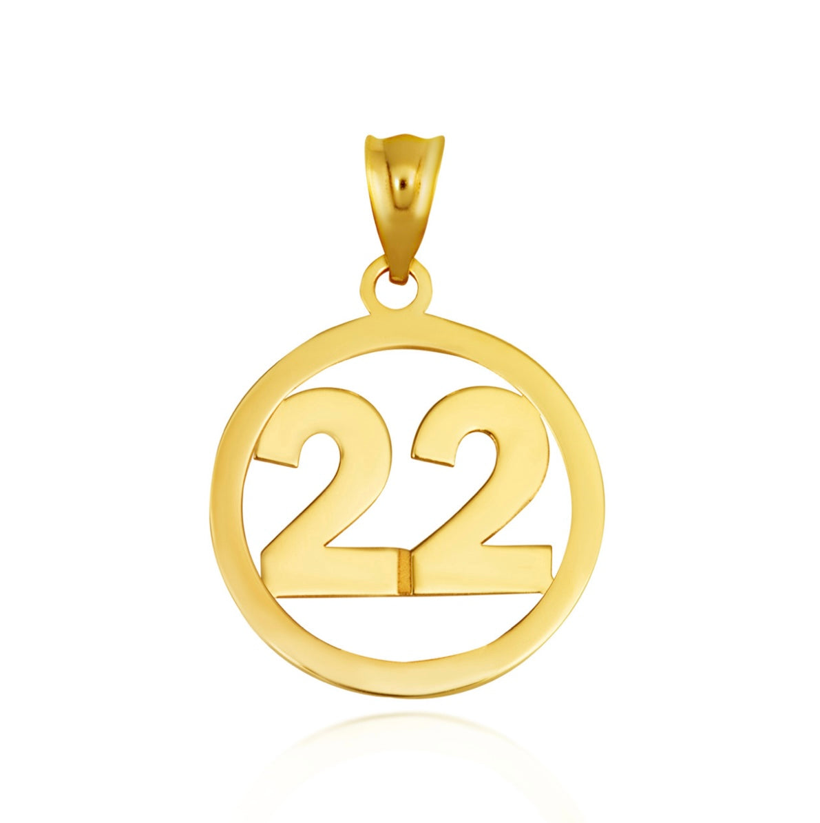 Gold Personalized Jersey Number Sports Circle Pendant Chain