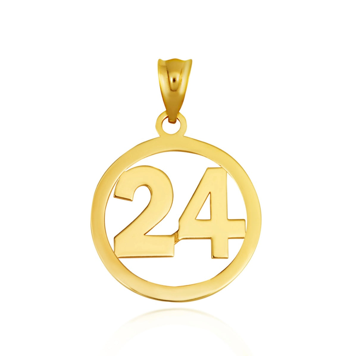 Gold Personalized Jersey Number Sports Circle Pendant Chain
