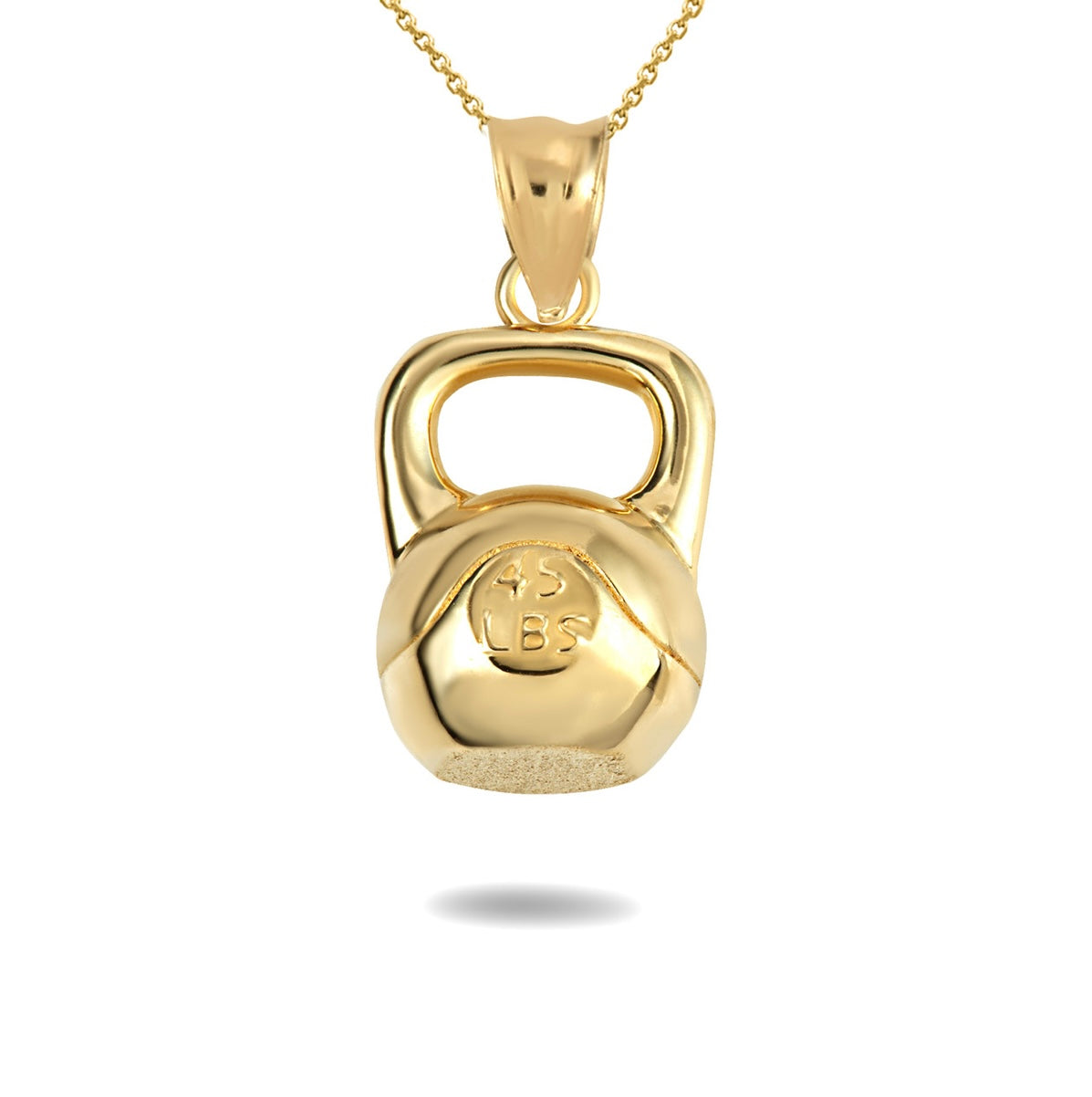 Gold Kettlebell Weightlifting Fitness Gym Pendant Chain