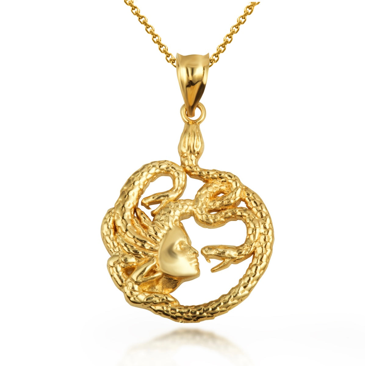 Gold Greek Myth Medusa Divine Power Of Femininity Pendant Chain
