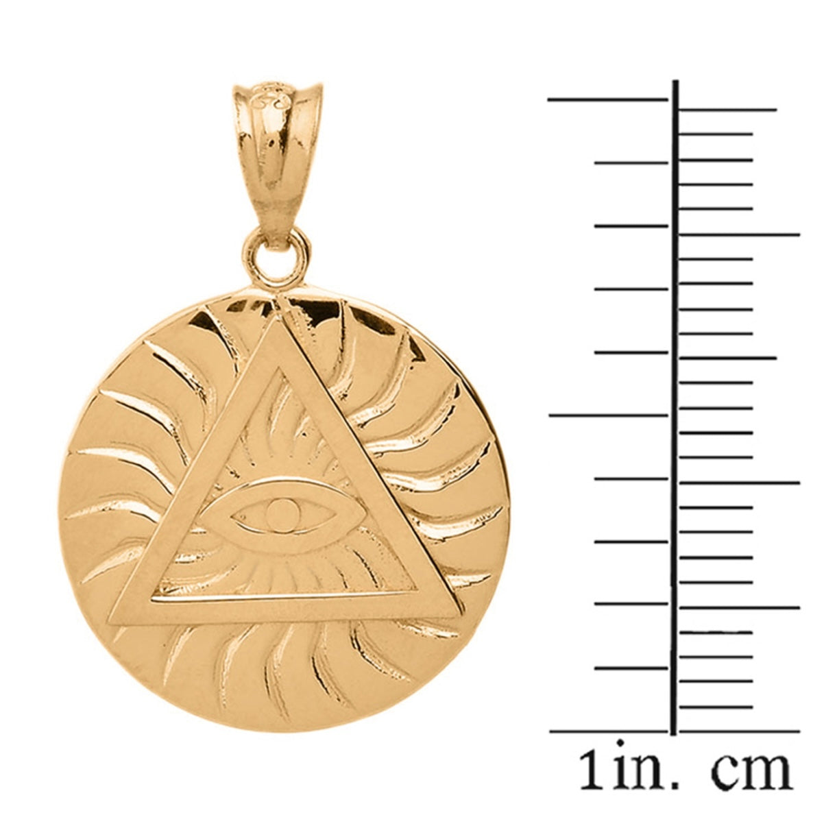 Gold All Seeing Eye Of Providence Sun Pyramid Illuminati Pendant Chain