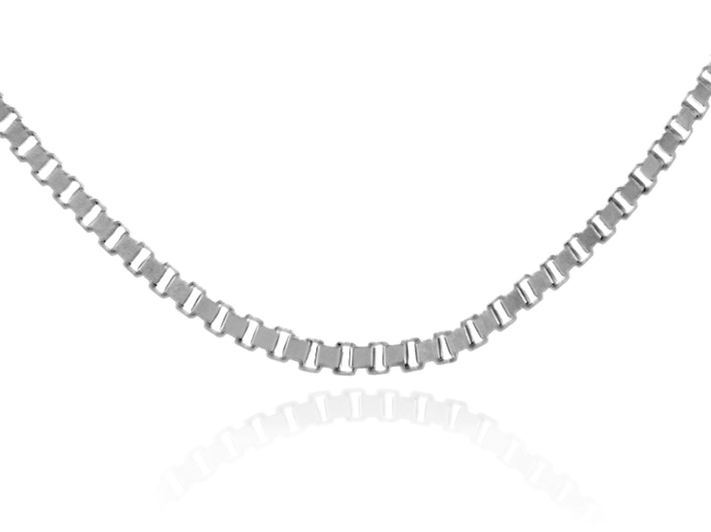 White Gold Men's Box Chain Link Chain 0.82mm