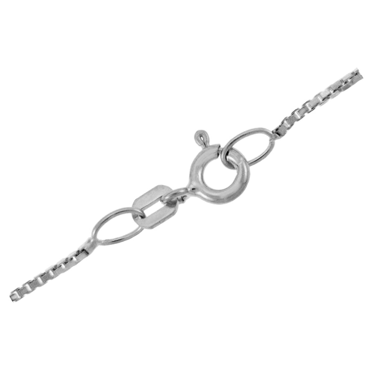 White Gold Men's Box Chain Link Chain 0.82mm