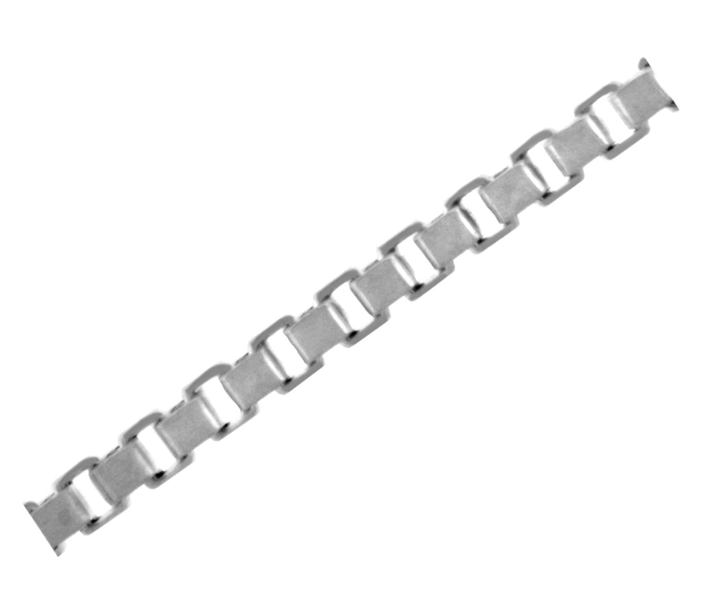White Gold Men's Box Chain Link Chain 0.82mm