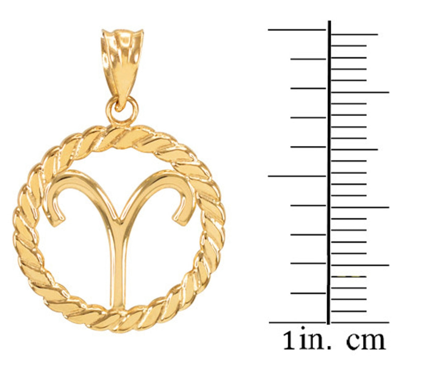 12 Gold Astrological Zodiac Sign In Circle Rope Pendant Chain