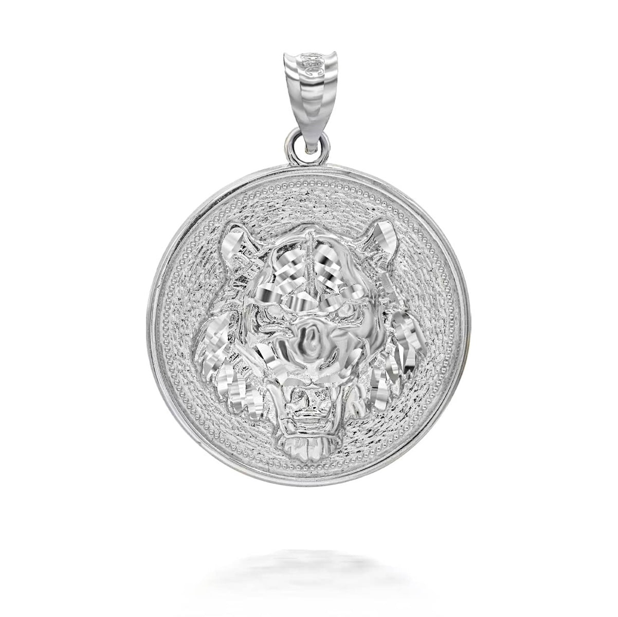 Gold Roaring Tiger Medallion Pendant Chain