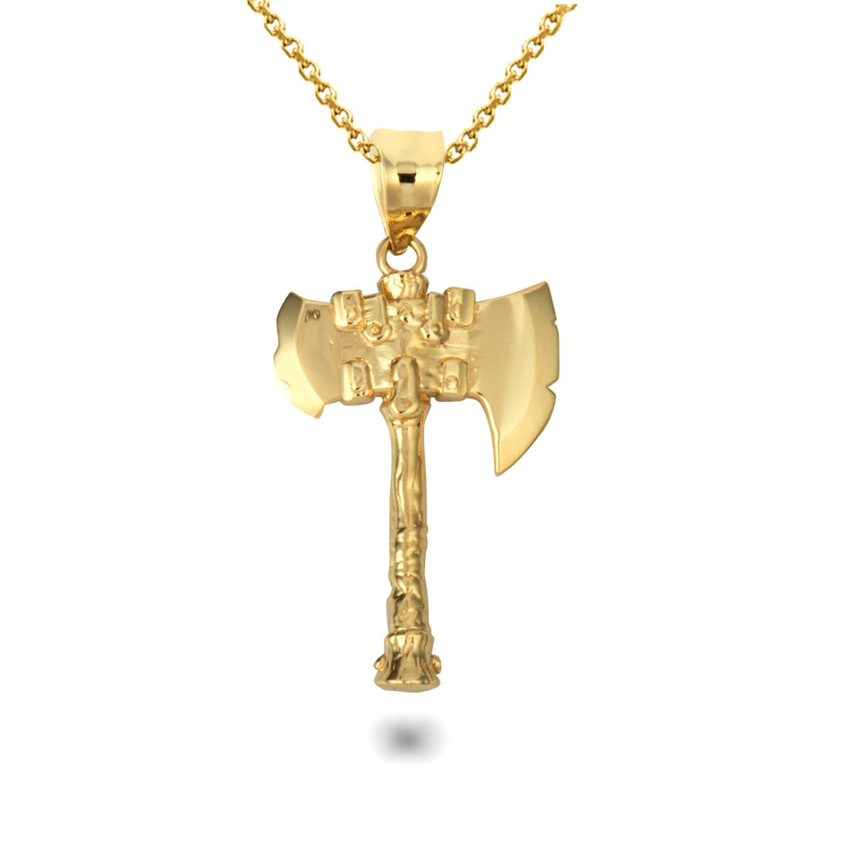 Gold Viking Battle Axe Norse Pendant Chain