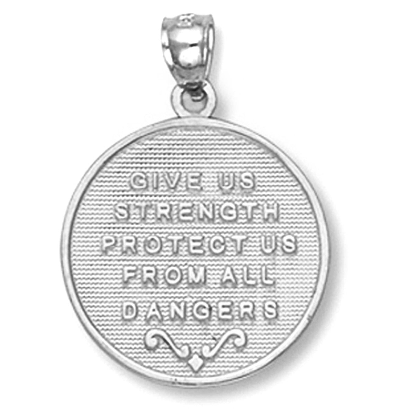 Sterling Silver Saint George Coin Pendant Chain