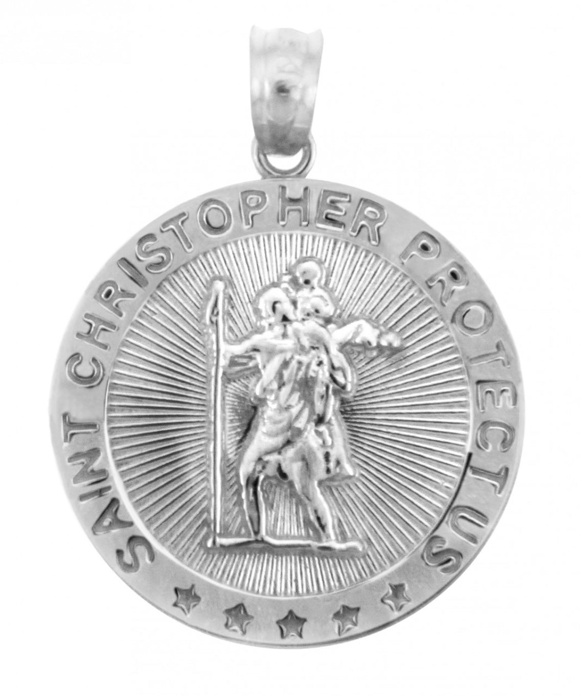 St. Christopher Sterling Silver Coin Pendant Chain