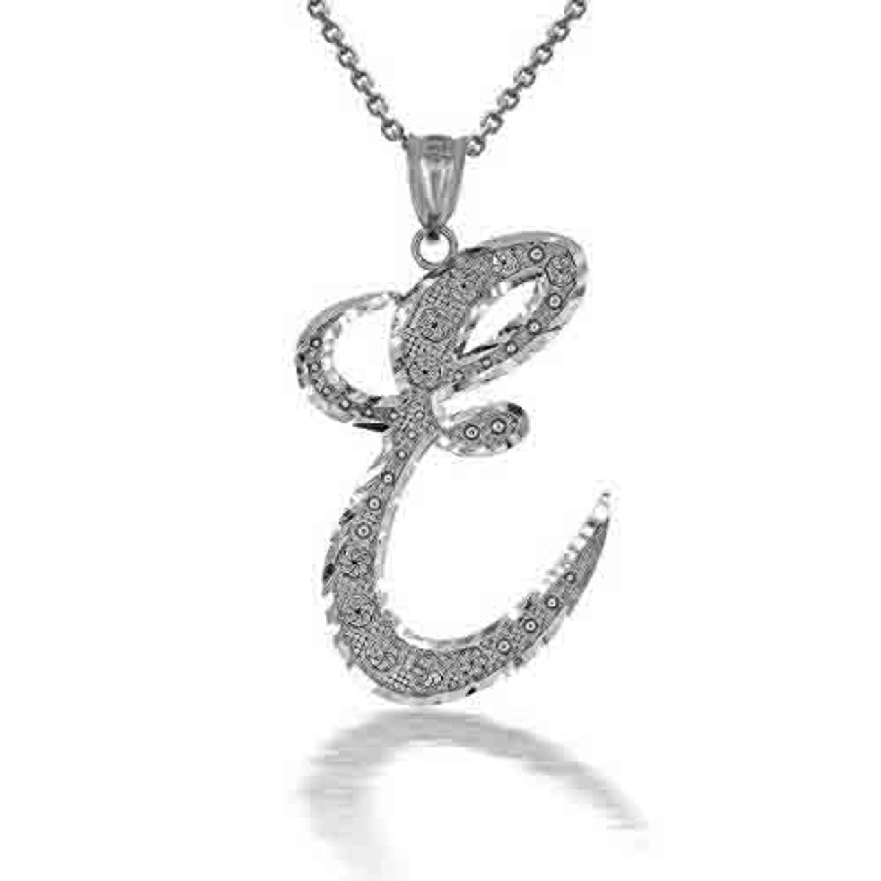 Sterling Silver Cursive Initial Necklace