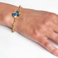 Flower Bracelet Gold & Blue