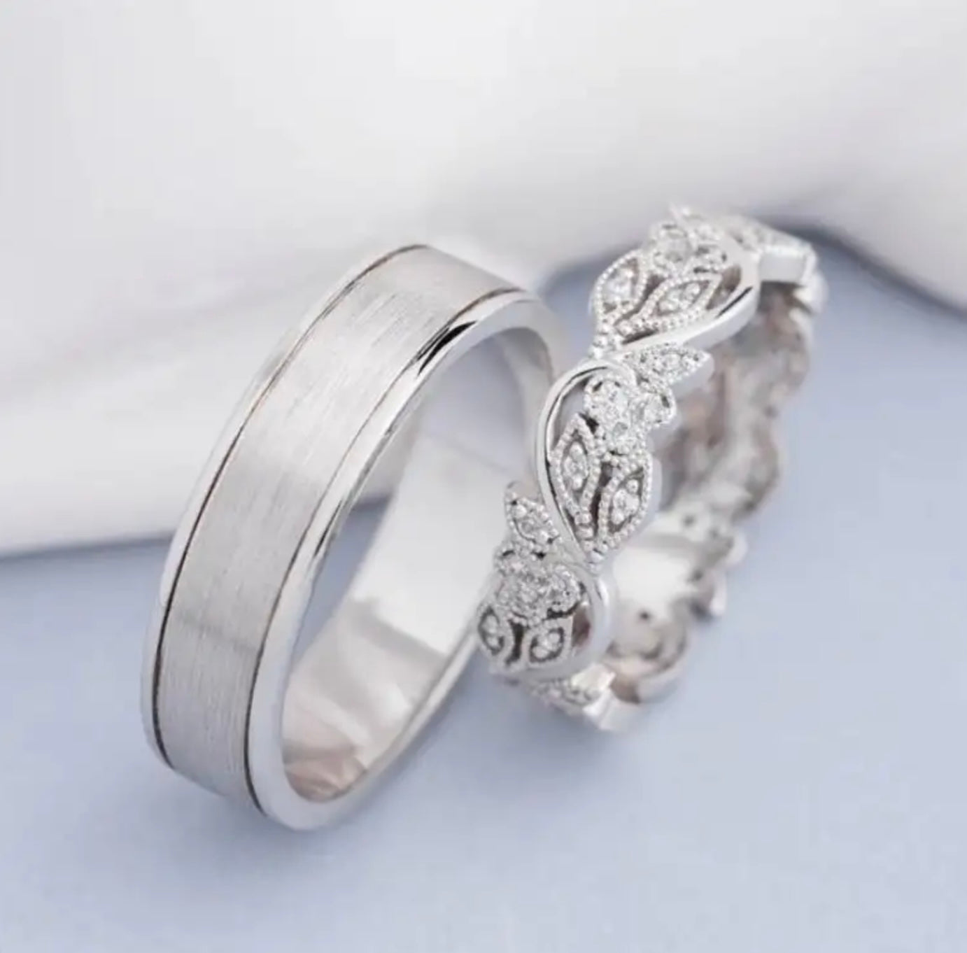 Floral Couple Rings