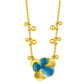 Flower Necklace Gold & Blue