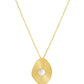 Pearl and Plate Necklace Gold