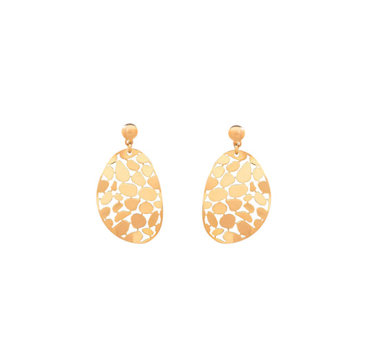 Round Motif Earrings Gold