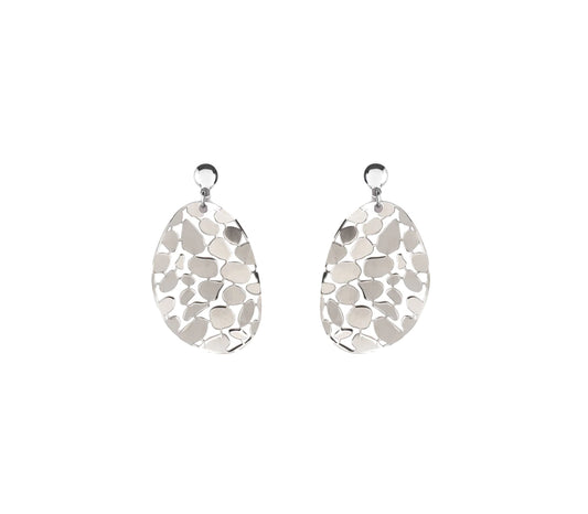 Round Motif Earrings Silver