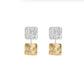 Square Earrings Silver &amp; Gold