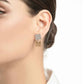 Square Earrings Silver &amp; Gold