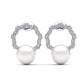 Circle motif pearl earrings