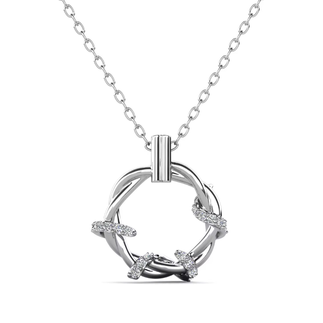 Two Tone Twisted Circle Necklace