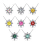 Moissanite Flower Necklace in Choice of Colors