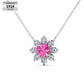 Moissanite Flower Necklace in Choice of Colors
